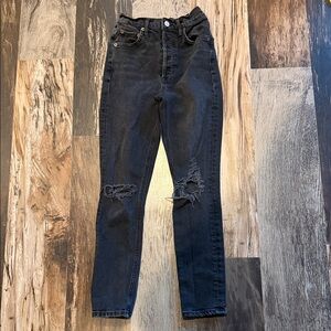 AGOLDE Nico high-rise slim straight jeans in black wash